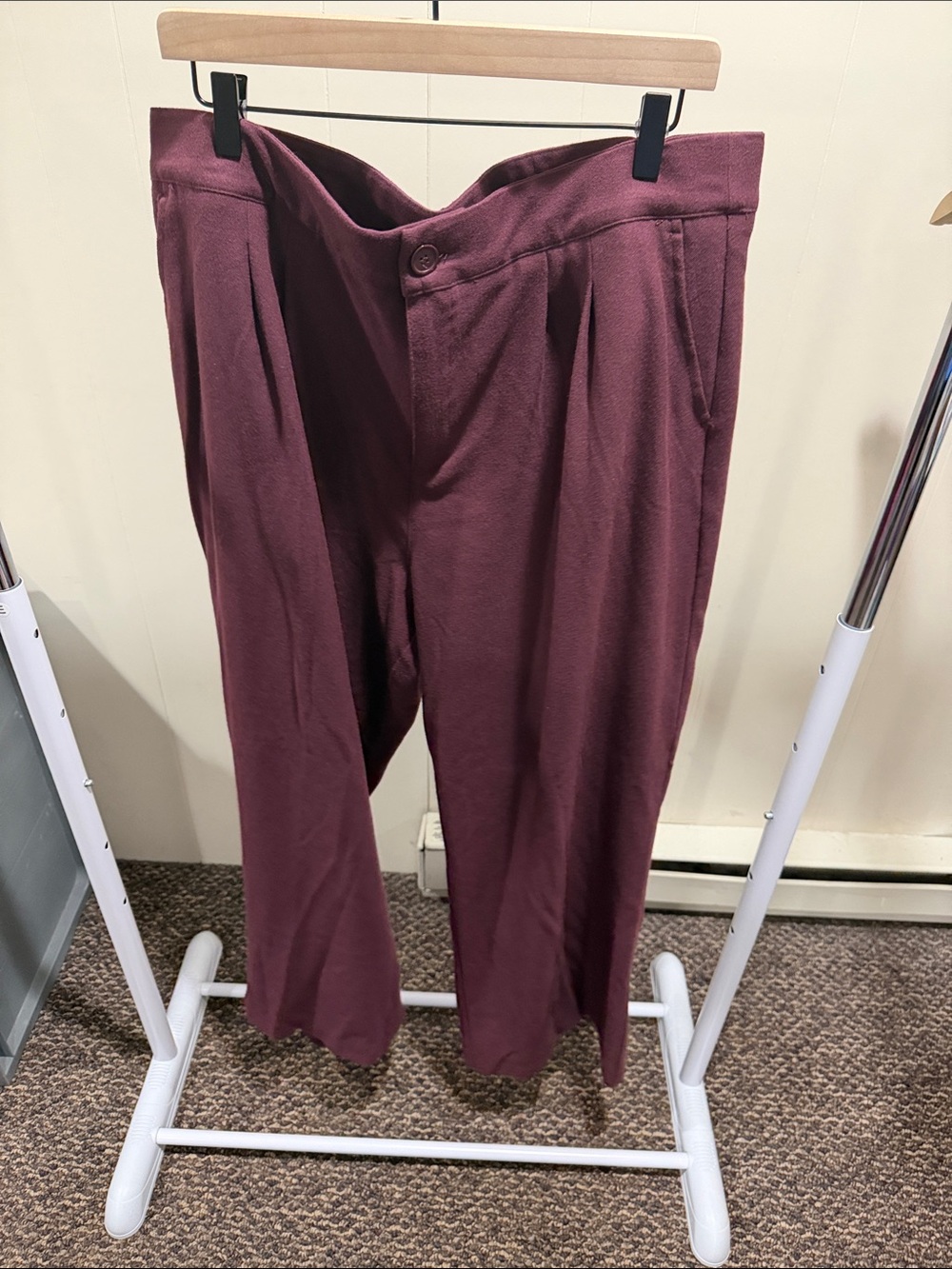 torrid Wide Leg Pants in Deep Burgundy
